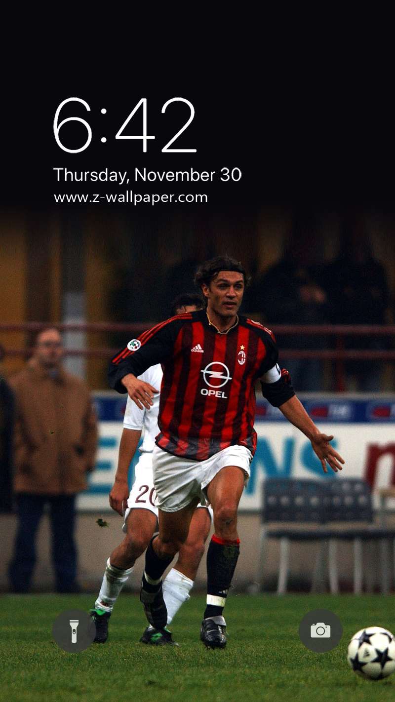Football Legends  iPhone Wallpapers Paolo Maldini AC Milan